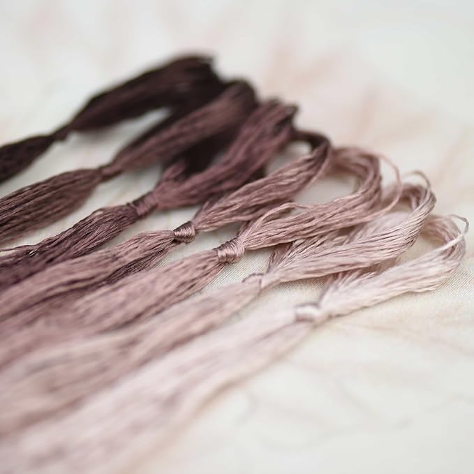 Natural 100% Silk Thread, Handmade Embroidery Thread Silk Floss 7 Colors 110m Each (59)