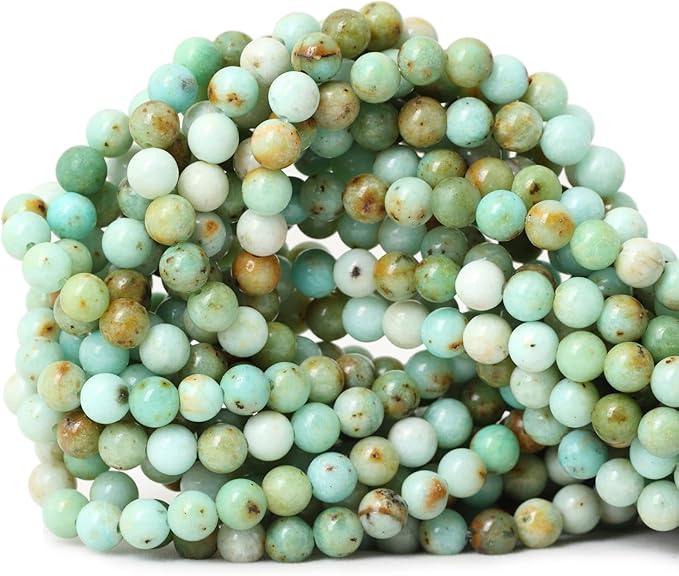 cheavian 60pcs 6mm natural mongolian turquoise stone round loose beads for jewelry making 1 strand 15"