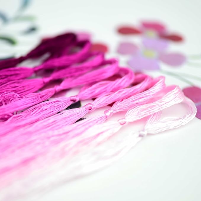 Natural 100% Silk Thread, Handmade Embroidery Thread Silk Floss 9 Colors 110m Each (38)