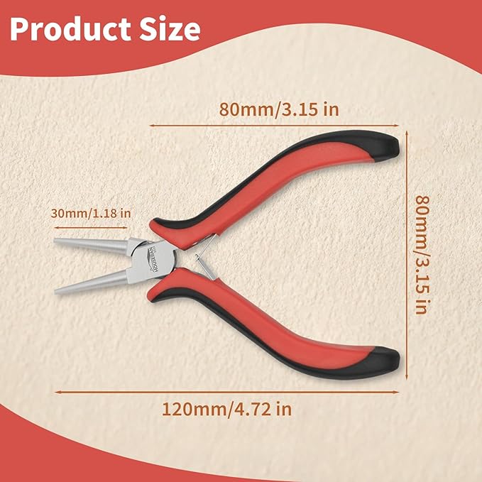 houseran round nose pliers for jewelry making, wire shaping, beading, jewelry repair