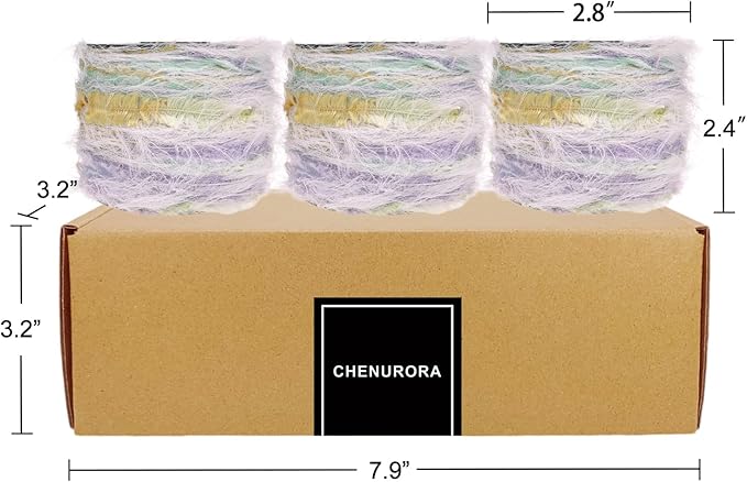 Artisanal Yarn Collection Multifiber Fancy Yarn for Knitting Crocheting Crafts DIY, Set of 3 Rolls (Romantic Feather)