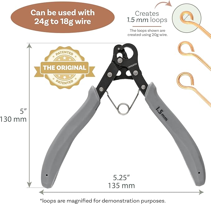 The Beadsmith Original One Step Looper – Create and Trim Consistent 1.5 mm Loops for Jewelry Making, Use With 24-18g Craft Wire (Patented)
