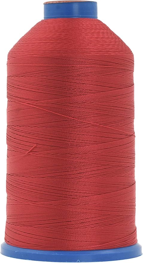 Mandala Crafts Size 207 630D T210 Bonded Nylon Thread - Red 800 YDs Tex 210 Heavy Duty Sewing Threads for Leather, Jeans, Weaving, Outdoor Marine Upholstery