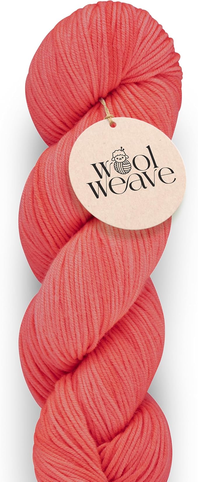 Superwash Merino Wool Yarn for Knitting & Crocheting - Hand Dyed, Luxurious & Soft Dk Weight Yarn, 100gr, 240 Yards - Neon Red