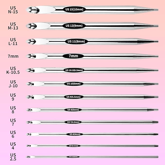 Tunisian Crochet Hooks Set - Tunisian Crochet Hook, Interchangeable Metal Tunisian Crochet Hooks Set with Cable, Tunisian Crochet Hooks, Nickel Plated Aluminum, Ergonomic 3mm-10mm, 26-Piece Set-Purple