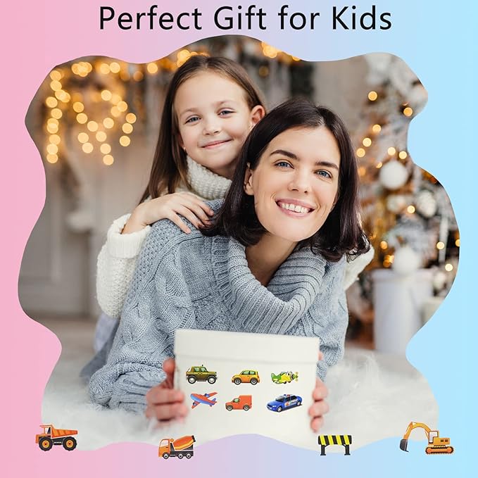 24 sheets(400+) car 3d puffy stickers for toddlers kids, bulk preschool sticker sheets for reward, craft, scrapbooking