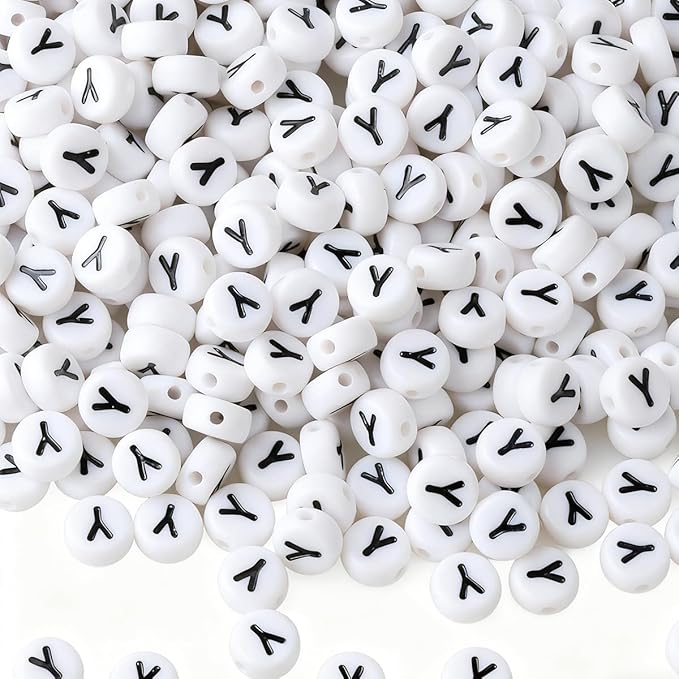500pcs Letter Y Beads for Friendship Bracelets Making Kit, DIY Jewelry Making Supplies Alphabet Beads