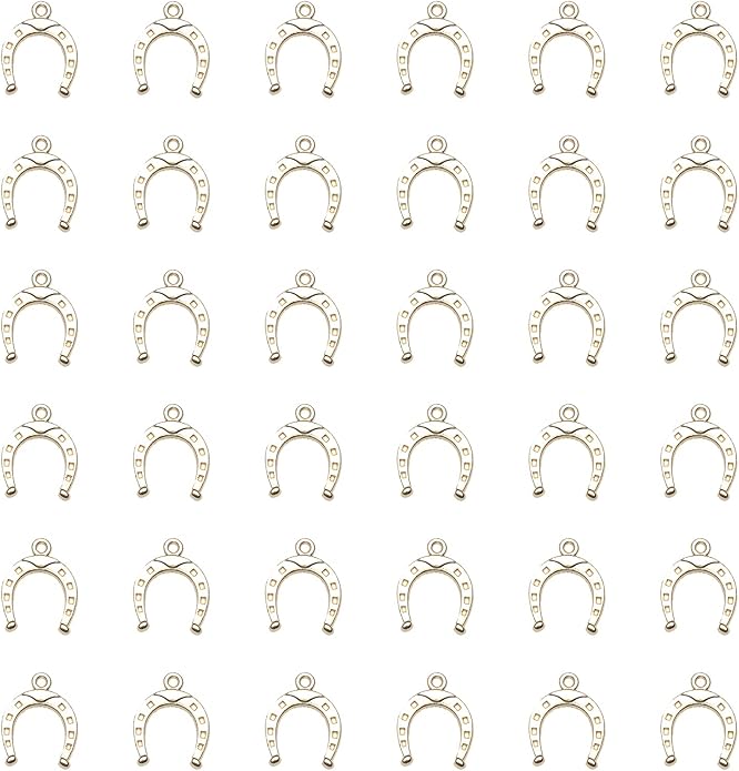 50 Pcs Horseshoe charms Metal Vintage Pendants for Jewelry Making Finding Kits Necklace Bracelet Crafting Keychain Key Rings DIY Gift Idea Accessories Supplies