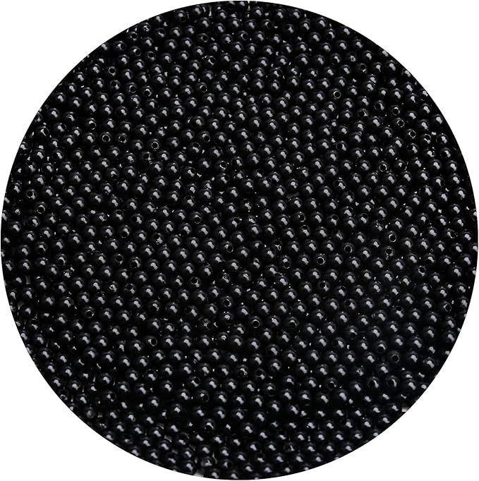 bonny boxx 2000pcs 4mm smooth black acrylic round beads, plastic resin bubblegum balls chunky gumball beads for necklace and bracelet making, crafting supplies