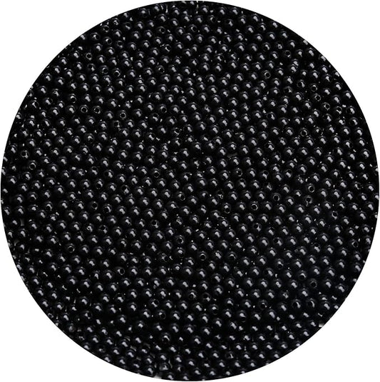 bonny boxx 2000pcs 4mm smooth black acrylic round beads, plastic resin bubblegum balls chunky gumball beads for necklace and bracelet making, crafting supplies