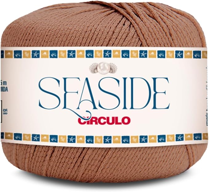 CIRCULO Seaside Yarn, Perfect for Beachwear, Bikinis & Cover-Ups, Quick-Drying & Lightweight, Fingering Weight, 100% Polyamide, 180.4 yds, 50g (6114 - Almond)