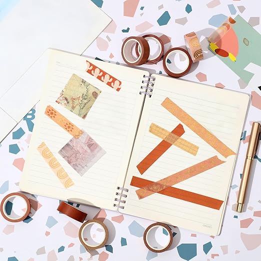 Henoyso 16 Rolls Cute Washi Tape Set Pastel Decorative Tape 15 mm Wide 7 Meters Long Washi Tape Stickers Cute Tape Bulk for Arts DIY Crafts Journal Supplies Planners Scrapbook Gift Wrap(Boho Style)