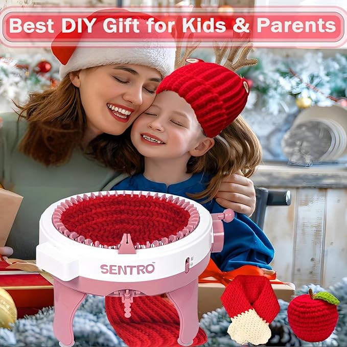 Sentro Knitting Machine, Sentro 40 Needles Knitting Machine Automatic Circular Weaving Spinning Knitting Loom Machine Kit for Adults and Beginners for Scarf/Hats/Sweater/Kintting Toys