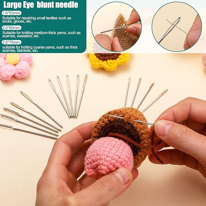 Bupete 40 Pcs Yarn Needles Set, Darning Needles for Yarn, Tapestry Needles for Yarn, Plastic Sewing Needles, Crochet Needles for Yarn, Plastic Large Eye Sewing Needles for Sewing Knitting Crochet