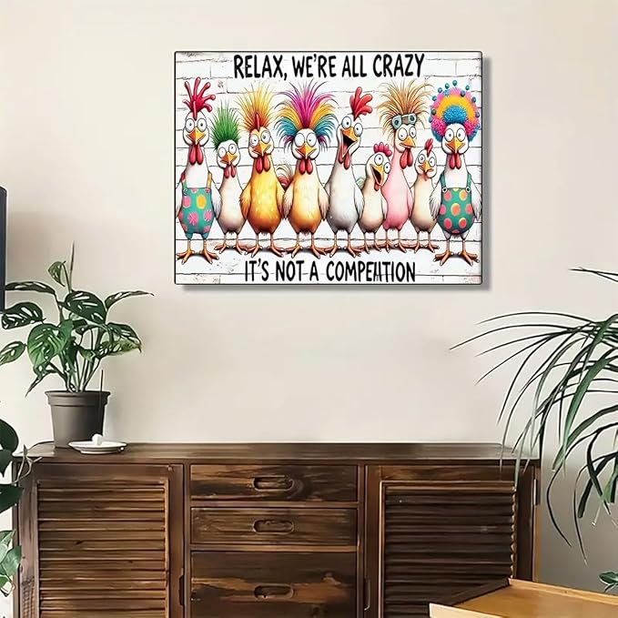 GEMFAMILY 5D Diamond Painting Kits for Adults Beginner,Rooster Family Diamond Art Kits for Beginner, DIY Vintage Full Round Drill Gem Art Craft Kits for Adults for Home Wall Decor 12 x 16 Inch
