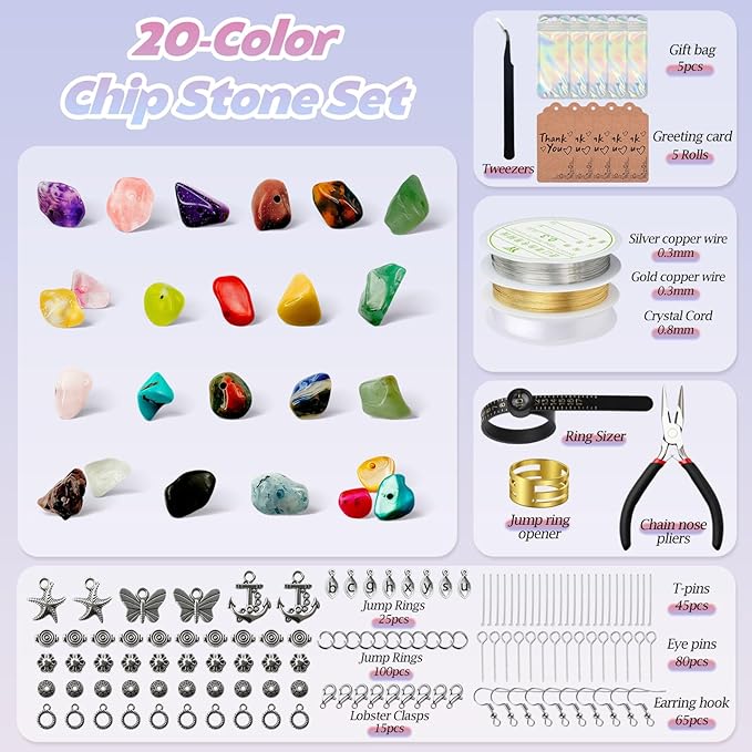 Queenme Jewelry Making Supplies Kit: 1200pcs Crystal Beads for Adults DIY Bracelet & Earring Making – Complete Craft Tools Set for Women Home Hobbyists