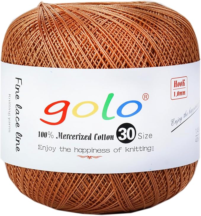 golo Crochet Thread Size 30 Yarn for Hand Kniting Yarn for Tatting Grape Brown 234