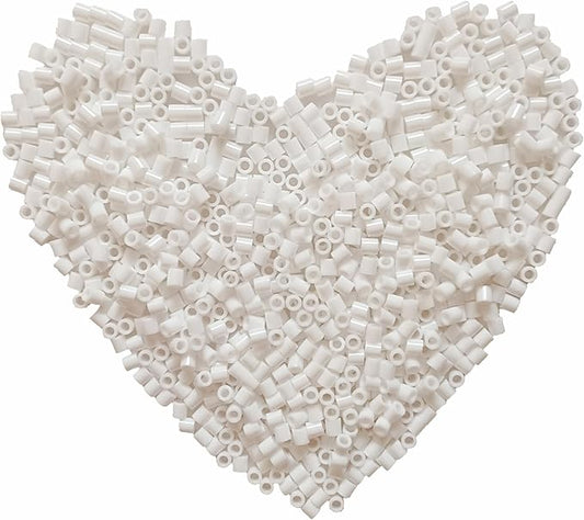 yowamho 6000 pcs beads fuse beads - 5mm white melting beads for crafts, hama beads bulk refill kit.