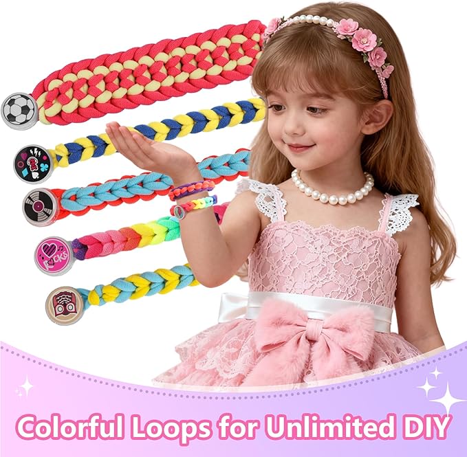 1200 Pcs Cloth Loom Bands Refill for Bracelet Making Kit Toys, Elastic Weaving Loom Loops DIY Arts and Crafts Supplies Set Soft Fabric Rubber Bands Hair Ties Gifts for Girls Ages 5 6 7 8-12 13