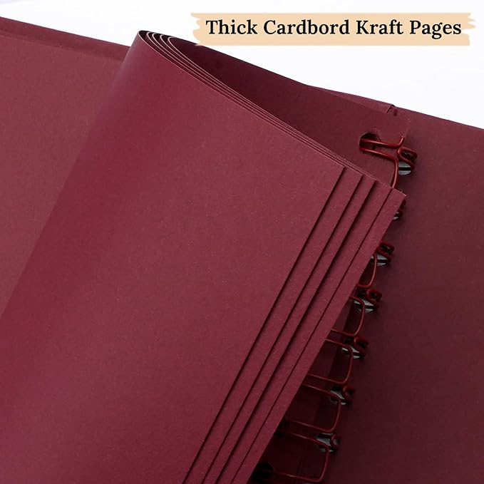 Scrapbook 7x7 Inch DIY Scrapbook Album Hardcover Kraft Paper Scrap Book Photo Albums 40 Pages Perfect for 4x6 / 5x7 Photos Memory Book for Family, Wedding