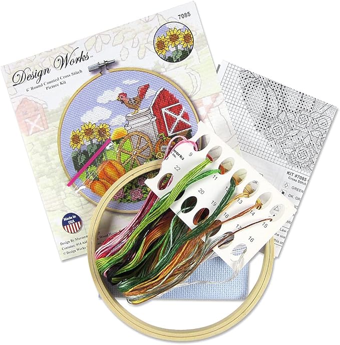Fall Counted Cross Stitch Kit with Hoop