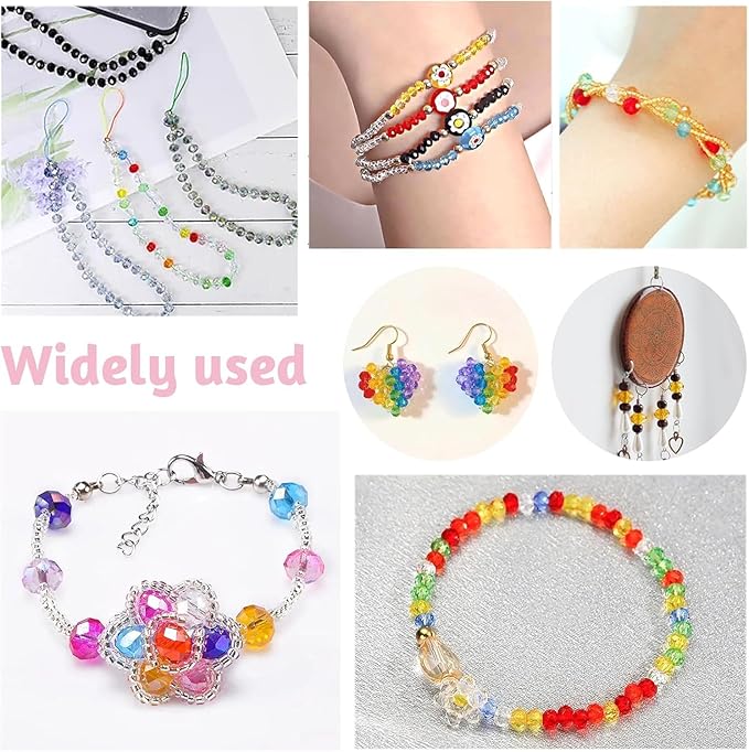 1000 Pcs Rondelle Faceted Glass Beads Crystal Glass Beads for Jewelry Making 4/6/8mm Faceted Briolette Rondelle Bead with Container for Earrings,Necklaces,DIY Beading Projects (Mix)