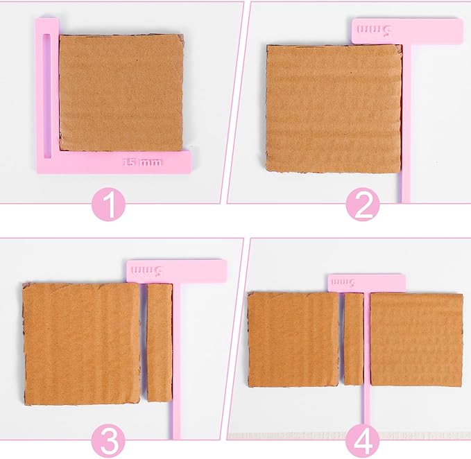 6PCS Book Binding Tool, Easy Scrapbooking Tools Kit for Starter, L Ruler + T Ruler + I Ruler + Corner Miter + Eyelet Guiding for Journal, Notebook, DIY Projects, Scrapbooking Bookbinding (Pink)