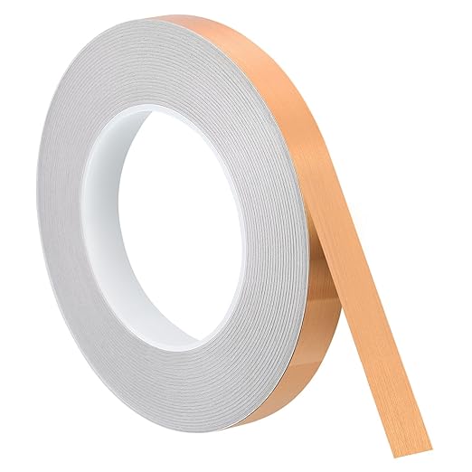 uxcell Metallic Tape, 0.59 in x 164 ft Self Adhesive Metalized Polyester Film Tape Waterproof Shiny Washi Tape for Walls Graphic Arts Gifts Wrapping Crafts Decoration, Brushed Rose Gold