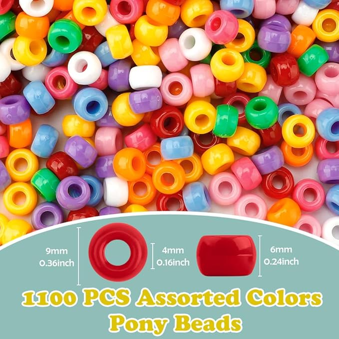 qpixvb 1100pcs pony beads,friendship bracelet beads colored,bead for jewelry making,cute small pony bead for bracelets making hair crafts,jewelry making supplies for adults