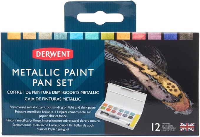 Derwent Metallic Paint 12 Pan Palette