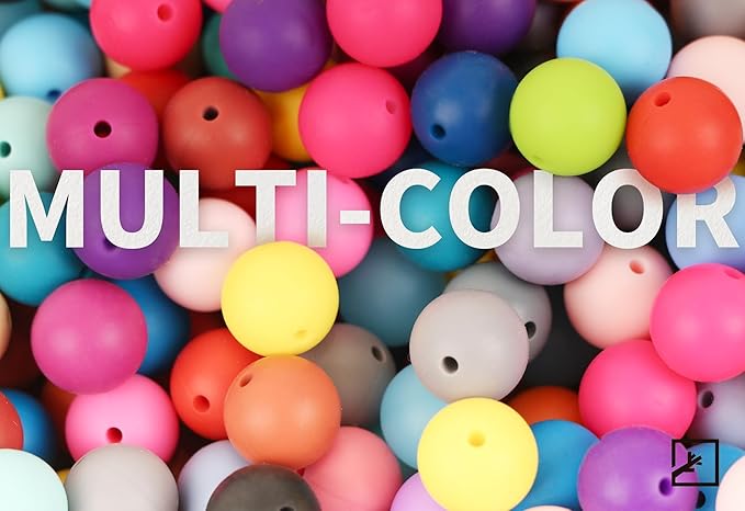 ZIFTY 240Pcs Silicone Beads for Keychain Making Kit 15mm Silicone Beads Bulk 30 Colors Loose Round Rubber Silicone Focal Beads for Pens, Necklace Bracelet Making Kit, Jewelry, Art, Crafts, DIY