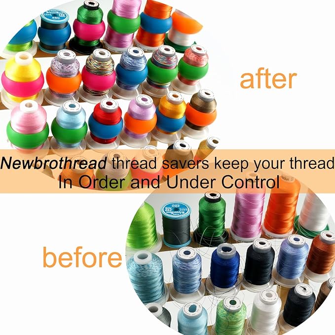 New Brothread 20pcs Thread Spool Savers/Spool Huggers - Prevent Tails from Unwinding - No Loose Ends for Sewing and Embroidery Machine Thread Spools