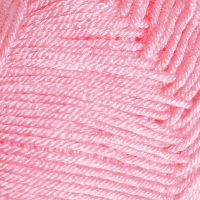 Knit Picks Brava Pink 100% Acrylic Worsted Weight Soft Yarn for Knitting, Crocheting, Knitting Machine use, Medium Weight 4 Yarn for Washable Projects (Cotton Candy)