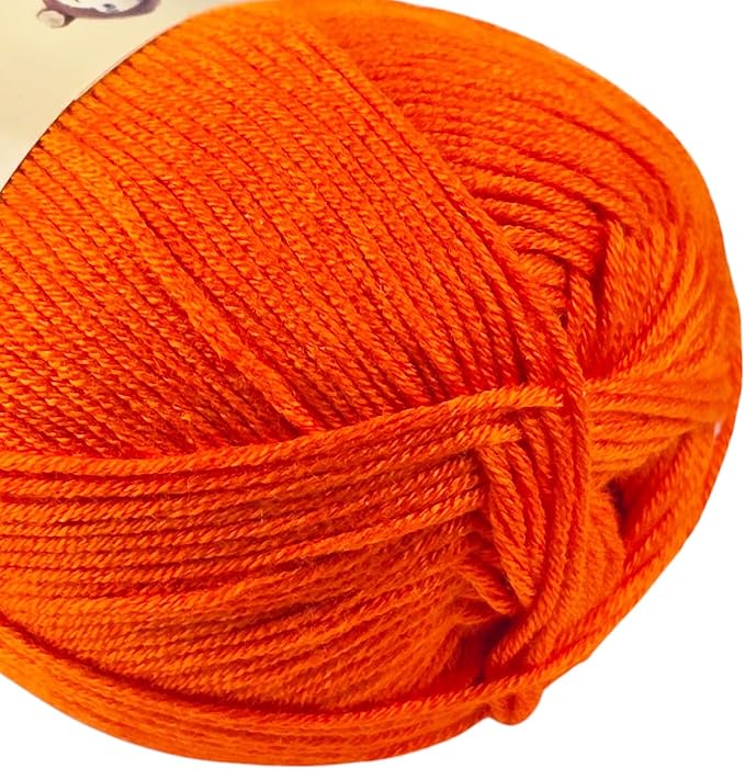 10-Pack of Yonkey Monkey 500 Grams Yarn - 70% Rayon derived from Bamboo, 30% Cotton - Orange 9020