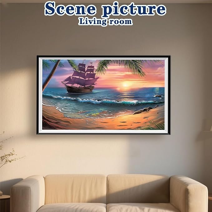 DOTZSO Landscape Large Diamond Painting Kits for Adults, Easy DIY 5D Round Full Drill Diamond Art kit Diamond Dot Crystal Gem Art and Craft for Beginners Home Wall Decor 27.5 X 15.7 Inches
