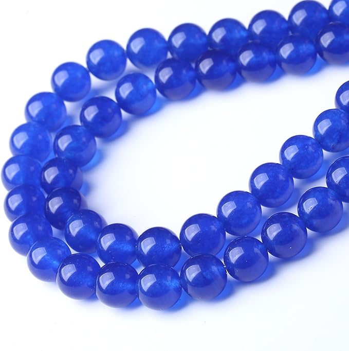 Mysterious Blue Chalcedony Stone Beads for Jewelry Making DIY Bracelet Necklace Jewelry Making 1 Strand 15.5inch 45PCS 8MM