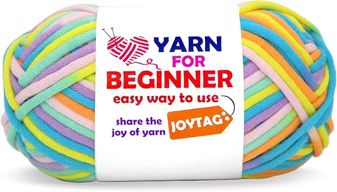 50g Rainbow Beginner Crochet Yarn for Crocheting and Knitting Multicolor Cotton Crochet Yarn for Beginners(Rainbow 04)