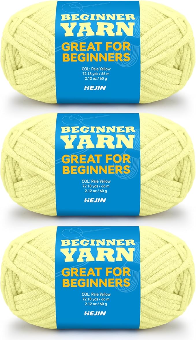 3x60g Pink Yellow Yarn for Crocheting and Knitting;3x66m (72yds) Cotton Yarn for Beginners with Easy-to-See Stitches;Worsted-Weight Medium #4;Cotton-Nylon Blend Yarn for Beginners Crochet Kit Making