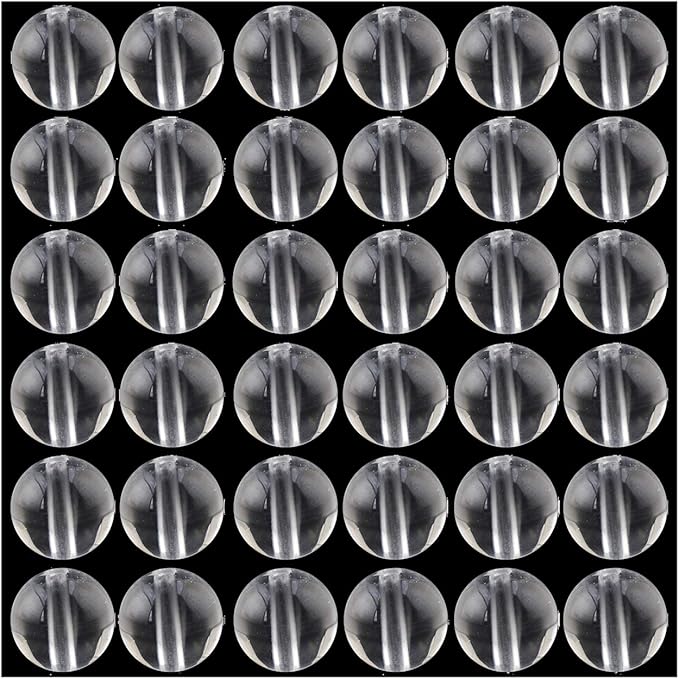 Natural Stone Beads 100pcs 8mm White Clear Crystal Quartz Round Stone Beading Loose Gemstone Hole 1mm DIY Smooth Beads for Bracelet Necklace Earrings Jewelry Making (Clear Crystal Quartz White, 8mm)