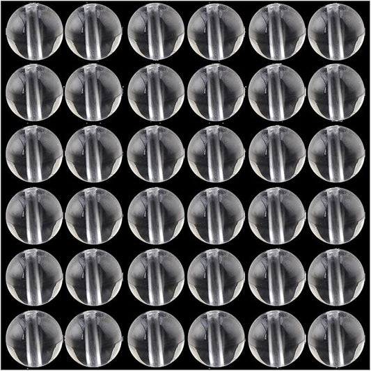 Natural Stone Beads 100pcs 8mm White Clear Crystal Quartz Round Stone Beading Loose Gemstone Hole 1mm DIY Smooth Beads for Bracelet Necklace Earrings Jewelry Making (Clear Crystal Quartz White, 8mm)