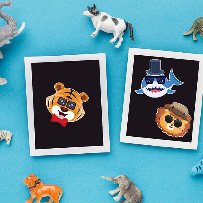 24 sheets 8.27''×5.9'' make your own animals stickers for kids toddlers, make a face stickers for kids party favors activities