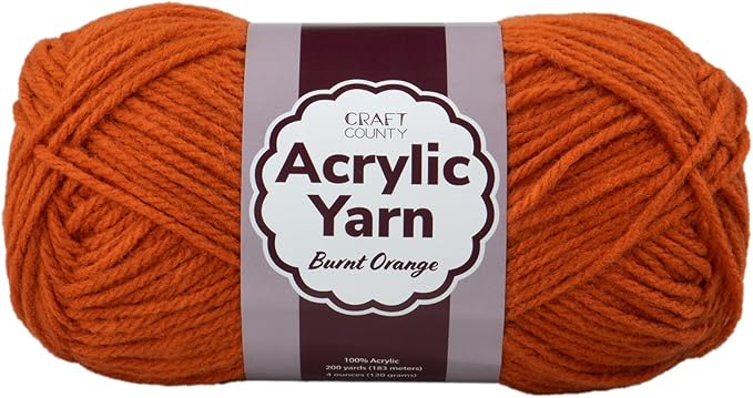 Craft County Medium 4 Acrylic Yarn – 200 Yards of Super Vibrant Yarn for Blankets, Scarves, Hats, & More!