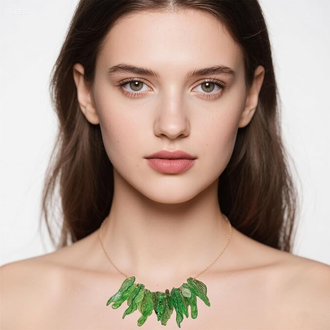 260PCS Green Leaf Beads for Jewelry Making - Acrylic Plant Charms DIY Crafts, Earring Necklace Bracelet Kit for Women
