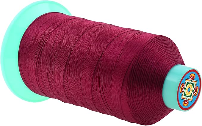 Mandala Crafts Size 138 420D T135 Bonded Nylon Thread - Wine 1250 YDs Tex 135 Heavy Duty Sewing Threads for Leather, Jeans, Weaving, Outdoor Marine Upholstery
