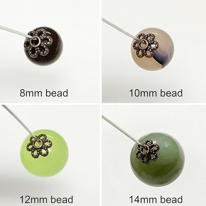 Heather's cf Flower Bead Caps Custom Fancy Charm Jewelry Making Spacer Kit Findings Bulk Vintage for Bracelets Earrings Necklaces Rings Beading Supplies Craft Non Tarnish DIY (Tiny Copper - 500 Pcs)