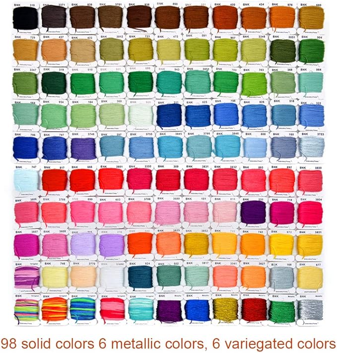 962Pcs Friendship Bracelet String Kits with Storage Box, 110 Colors Embroidery Thread and 800 Beads,52Pcs Cross Stitch Tools-Labeled with Numbers for Bobbins,Great Production Gift.