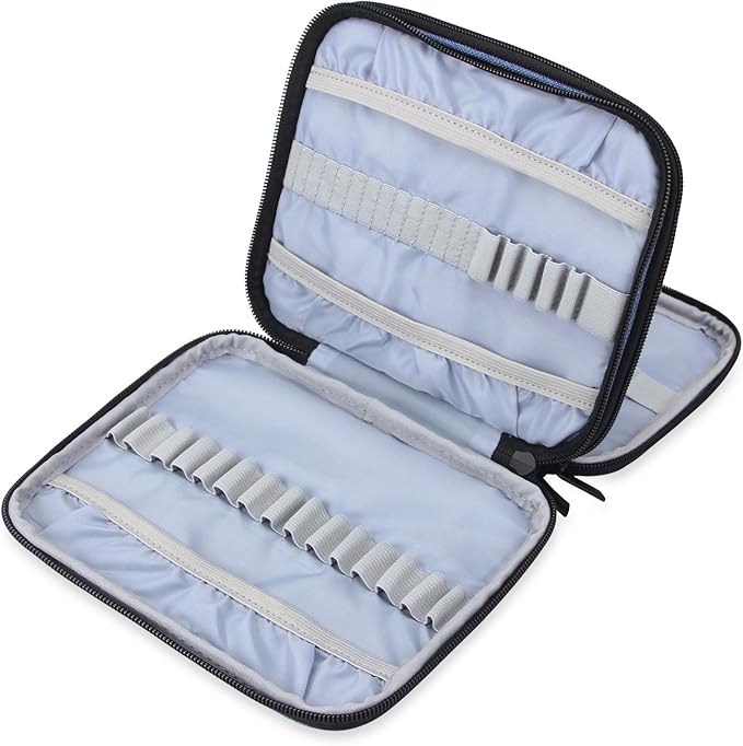 Teamoy Organizer Case for Interchangeable Circular Knitting Needles, Crochet Hooks and Knitting Accessories, Keep All in Place and Easy to Carry, Blue (No Accessories Included)