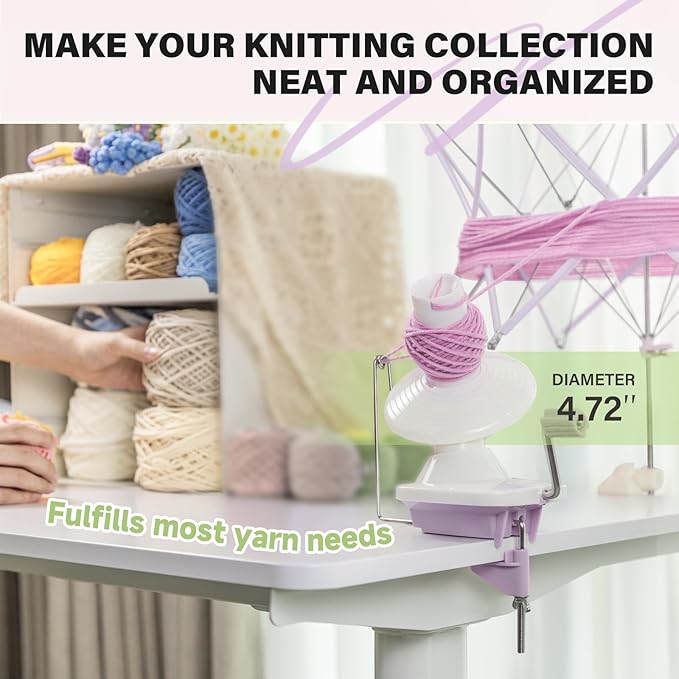 INMAKER Yarn Winder and Swift, Ball Winder and Swift Combo for Crocheting & Knitting, Quick Install Yarn Spinner, Essential Tool for Crafting Enthusiasts
