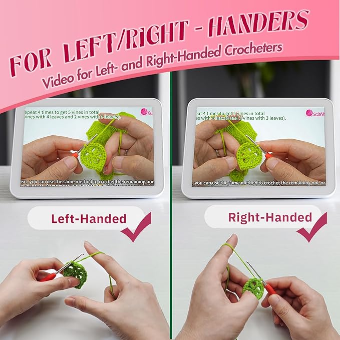 SGIBYN Crochet Kit for Beginners with Step-by-Step Video Tutorials, Granny Squares Beginners Starter Crochet Kit for Women Knitting Kits Learn to Crochet Set (Granny Squares)