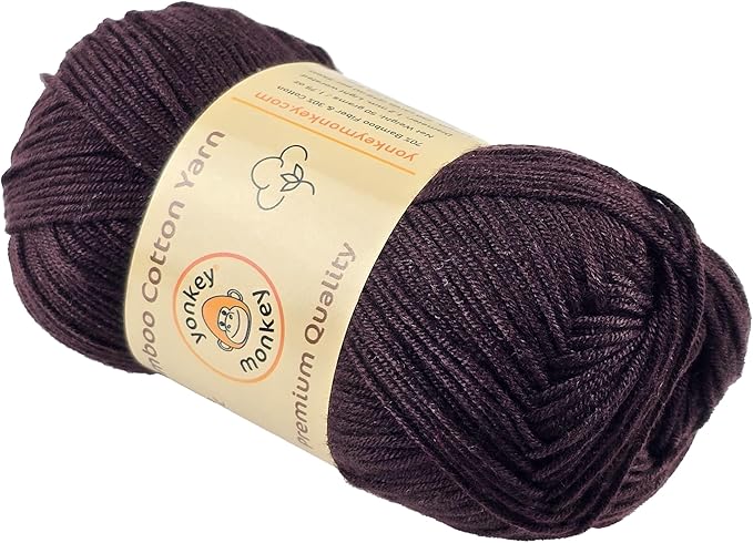 10-Pack of Yonkey Monkey 500 Grams Yarn - 70% Rayon derived from Bamboo, 30% Cotton - Imported - Brown 9036